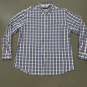 Chaps Easy Care Men’s Size XL Check Button Down Casual Work Office Shirt Blue - Picture 1 of 6