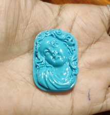 Russian Made Porcelain 25X35MM Queen Carved Cameo Drilled Loose Gemstone Jewelry