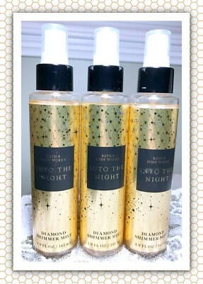 Spray de niebla brillante diamante brillo Bath & Body Works INTO THE NIGHT 4,9 oz (x3) Foto 1 de 4