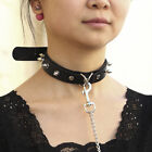 Punk Lady Gothic Slave Leather Choker Chain Spike Rivet Buckle Collar NecklacS0#