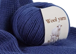 Merino Wolle- 4 x 50 gr. - kräftiges Blau -siehe Foto! - Bild 1 von 1