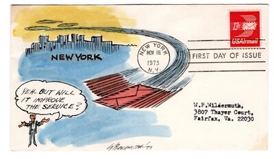 C79 Letter 13c Airmail 1973 First Day Cover - RARE Wildermuth - Image 1 of 2