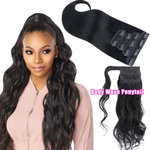Half Up Half Down Clip in Real Human Hair Ponytail Extension Hairpiece for Women - Picture 1 of 14