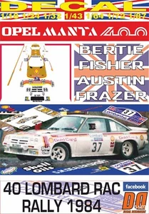 DECAL OPEL MANTA 400 B.FISHER RAC R. 1984 9th (06) - Picture 1 of 1
