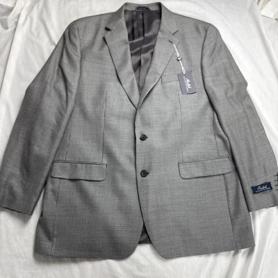 NEW Ralph Ralph Lauren Blazer Mens 46L Silk Wool Houndstooth Black/ Gray Jacket - Image 1 of 4