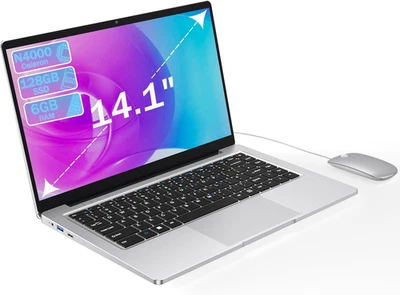Notebook Portatile 14,1” | Celeron N4000 Dual-Core, 6GB RAM, 128GB SSD, 1366 X 7 - Immagine 1 di 4