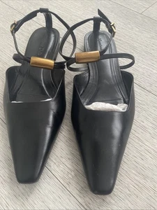 Massimo Dutti Sling Pumps Gr 38 Schwarz Neuwertig - Bild 1 von 4