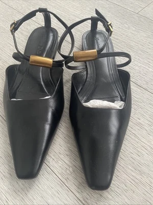 Massimo Dutti Sling Pumps Gr 38 Schwarz Neuwertig - Bild 1 von 4