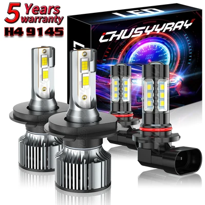 For Mitsubishi Montero 2001-2006 6000K LED Headlight + Fog Light 4X Bulbs Combo — 第 1/4 张图片