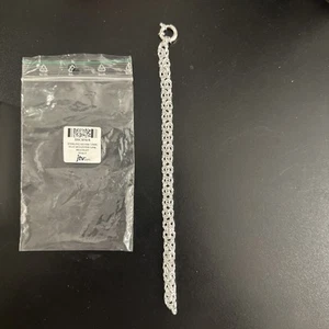 Flaches byzantinisches Gliederarmband Sterlingsilber 7,5 mm - Bild 1 von 12