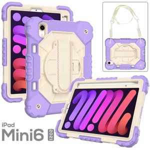 For iPad 10.2 9th Air 4 Pro 11 mini 6 Pro 9.7 Shockproof Rugged Stand Case Strap - Picture 1 of 120