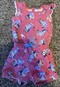 Bluey Polly Welpe Kleinkind Mädchen French Terry ärmellos Strampler rosa Größe 3T - Bild 1 von 3