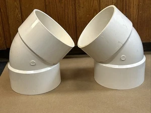 Due curve 8” 45 gradi IPS NSF-DWV programma PVC 40 Charlotte USA 8,63” diametro tubo - Foto 1 di 14