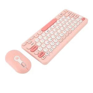 Wireless Keyboard Mouse Set Stylish Slim Round Keycaps Mute Ergonomic 2.4G - Picture 1 of 24