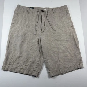 Perry Ellis Herren Kordelzug Leinenmischung Beige Shorts Größe 32 - Bild 1 von 10