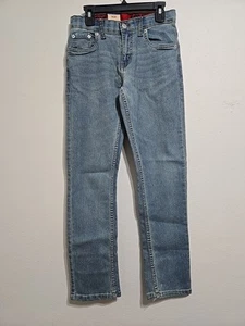 Levi's Jeans Slim 511 Youth Boy 12 Reg 26 X 27 Blue Denim Adjustable Waist - Picture 1 of 7