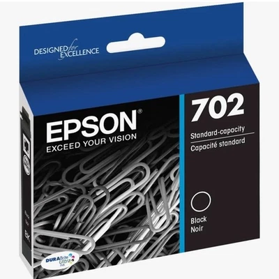 Cartucho de tinta Epson 702 negro T702120 capacidad estándar nuevo precintado 03/2027 Foto 1 de 4