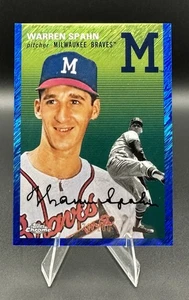 2023 Topps Chrome Platinum Anniversary Blue Refractor Warren Spahn /100 - Picture 1 of 3