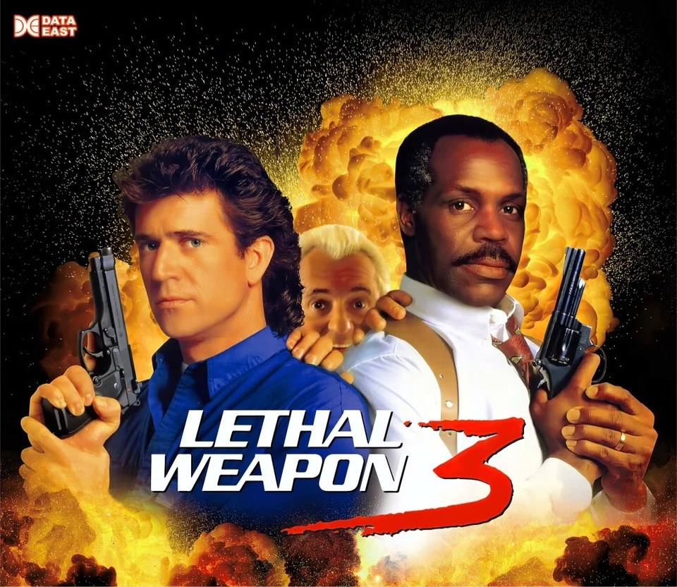 Data East Lethal Weapon 3 LW3 Pinball Machine Translite Alternate Artwork 01 - Image 1 of 1
