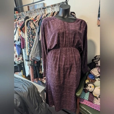 Maxi Vestido Prólogo Púrpura Manga Larga Talla Mediana Foto 1 de 4