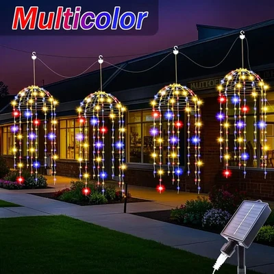 Solar Jellyfish Shaped Pendant Light 8 Modes Outdoor LED Lights Courtyards Decor - Image 1 of 4