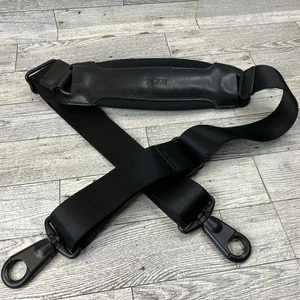 NEW Tumi Leather & Nylon Shoulder Strap Crossbody Black Padded Adjustable - Picture 1 of 5