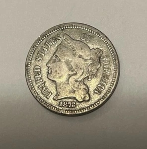 1872 Three Cent Nickel Piece 3C Choice US Type Coin - Picture 1 of 3