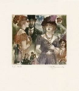 Original Etching Ex libris Bookplate by David Bekker - Picture 1 of 3