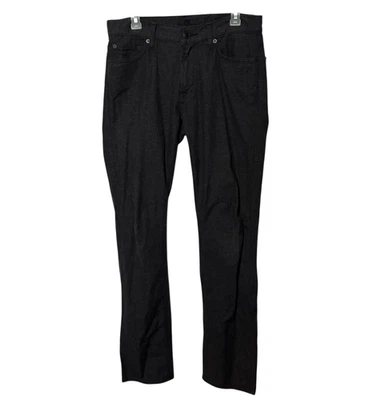 7 For All Mankind Pants Mens 31 Black Gray Plaid Slimmy Straight Slim Fit 31x32 - Image 1 of 4