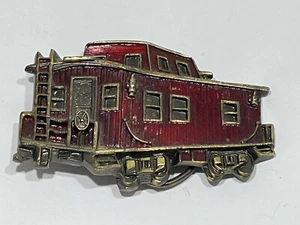 American Belt Buckle Company 1979 vintage rojo caboose metal esmaltado, usado en excelente estado - Imagen 1 de 3