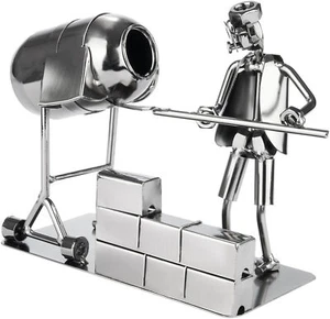 Figur Maurer am Betonmischer Deko Objekt Skulptur Statue mit Mörtel Mischer - Bild 1 von 9