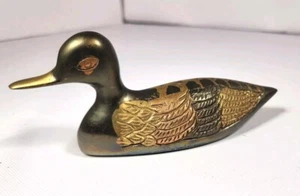 Vintage handgeätzt Messing Ente Vogel Geflügel Filzboden - Bild 1 von 9