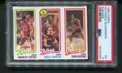 1980 Topps Maurice Cheeks Magic Johnson Ron Boone PSA 5 (459) - Image 1 of 2