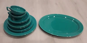 LOT OF (13) ULTRA CALIF VERNONWARE GREEN PLATES, CUP, BOWL, PLATTER VERNON KILNS - Picture 1 of 5