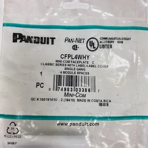 Mini-Com® Single Gang Faceplate, 4 Port, White CFPL4WHY - Picture 1 of 5