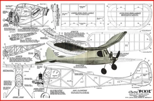 Model Airplane Plans (FF): Vintage Capitol PIXIE Scale 40" Class A Engine (1946) - Picture 1 of 1