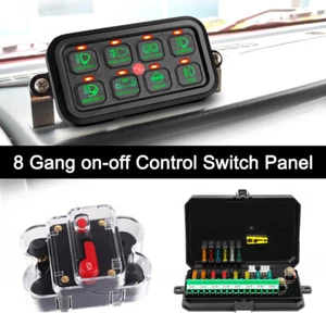 Panel de interruptor de 8 velocidades sistema de relé electrónico caja de relé de fusibles barco marino vehículos todo terreno UTV - Imagen 1 de 8