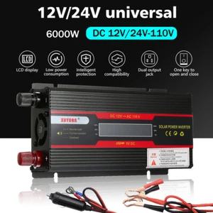 6000W Car Power Inverter DC 12V to AC 110V Sine Wave Solar Converter Transformer - Picture 1 of 46