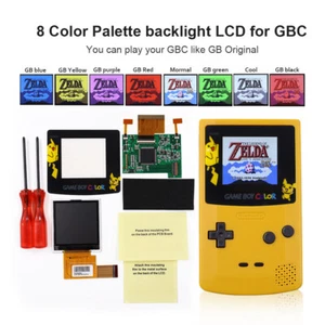 8 Colors Model Game Boy Color GBC High Light Backlight LCD Screen Kit+Shell - Picture 1 of 33