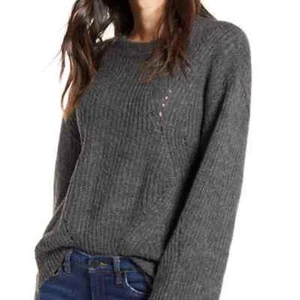 BP Chunky Knit Pointelle Sweater Grey Size XS NEW - Picture 1 of 9