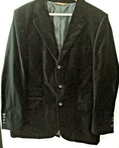 Merona Men BLACK Sport Coat Cotton VELVET Jacket Formal PROM Wedding Blazer 42 R