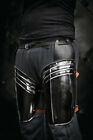 Medieval 18 Gauge Black Greaves Steel Leg Armor Guard Protection Costume