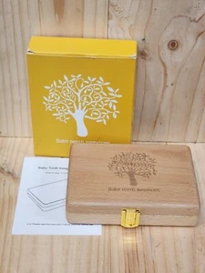 BRAND NEW: WOODEN BOX - BABY TEETH MEMORIES - BABY TOOTH KEEPSAKE BOX - Picture 1 of 9