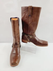 Bed STU Bedford Mens Size 12 Brown Harness Square Toe Leather Cowboy Boots - Picture 1 of 16