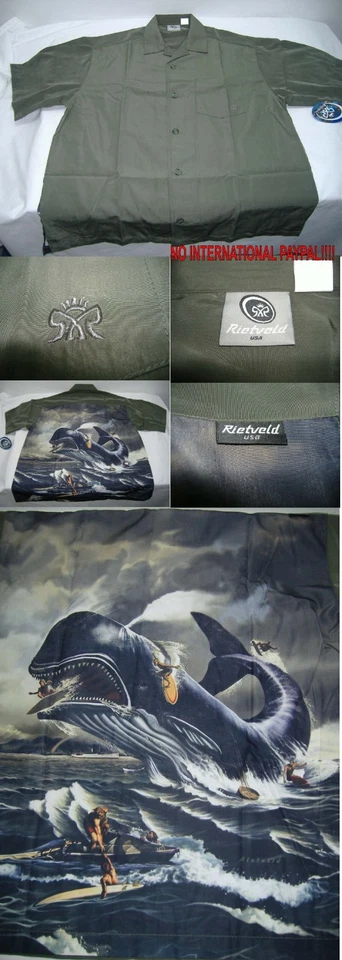 New Mens Rick RIETVELD USA XL Moby Sessions Rare Button Down Camp Shirt Olive$62 - Image 1 of 1