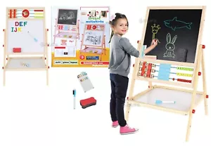 lavagna per bambini con pallottoliere magnetica IN LEGNO gessetti e pennarelli - Foto 1 di 10