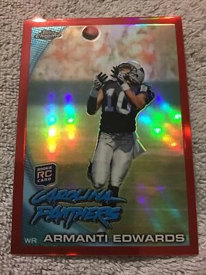 2010 Topps Chrome ARMANTI EDWARDS Rookie RC Red Refractor Parallel #/25 Panthers - Image 1 of 4