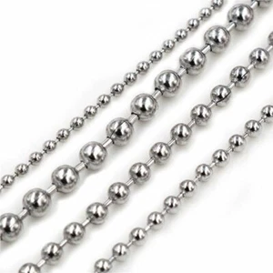 Beaded Ball Chains Stainless Steel Bulk Balls DIY Necklaces Jewelry Making Acces - Picture 1 of 12