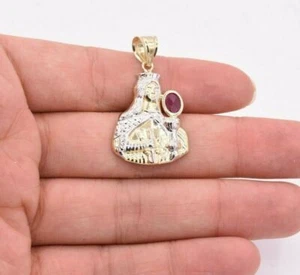 3.8cm Santo Barbara Diamante Corte Rubí Colgante Real 10K Oro Amarillo Blanco - Imagen 1 de 6