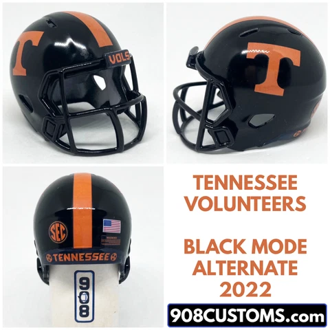 Custom Pocket Pro Helmet NEW Tennessee Volunteers Black Mode Alternate 2022 Cover